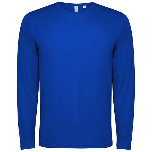T-shirt personnalisable unisexe manches longues polyester recyclé Estoril Bleu royal